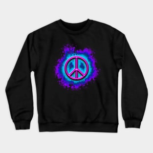 pink fire peace sign Crewneck Sweatshirt